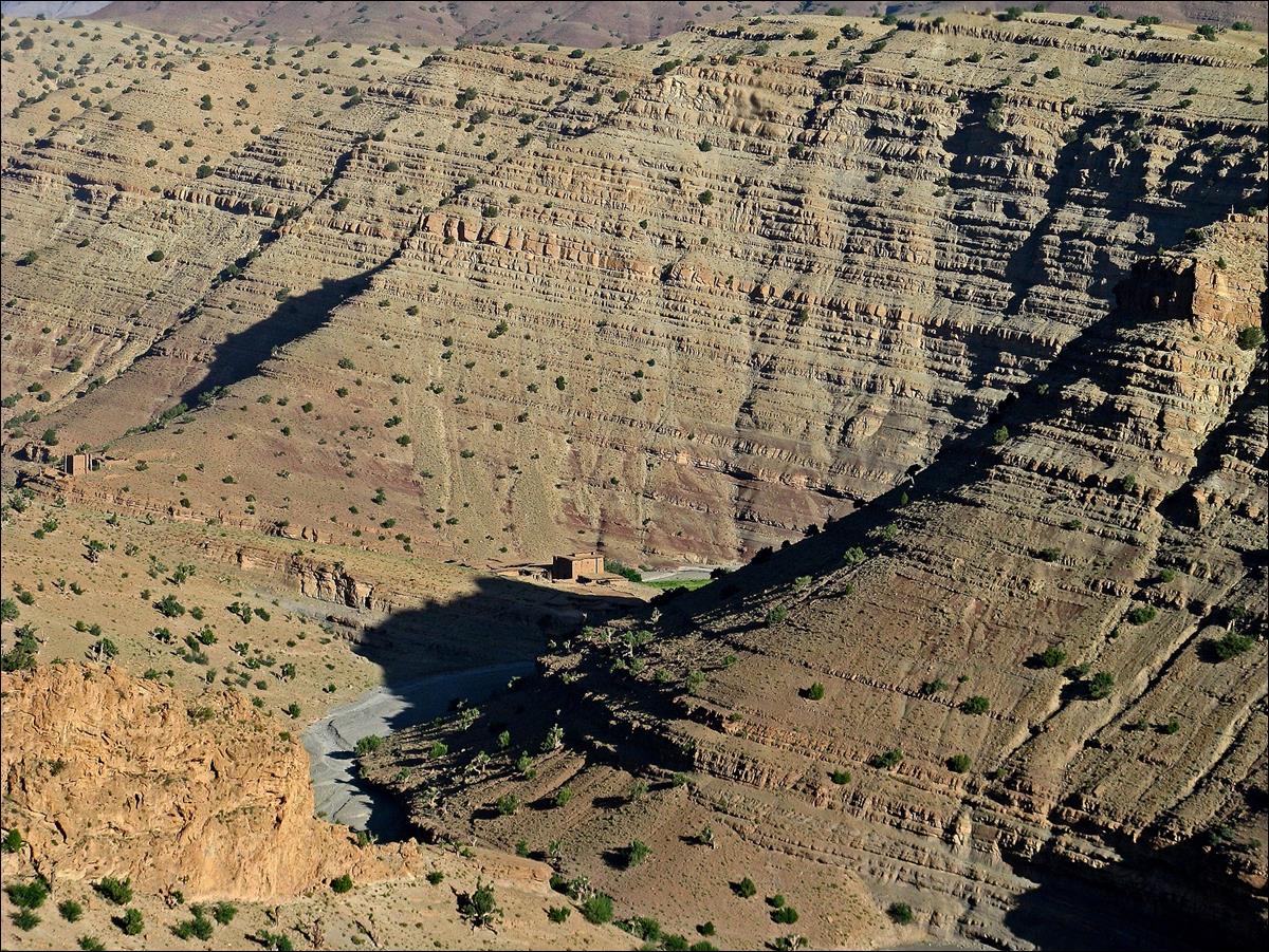 A high angle view of a canyon

Description automatically generated